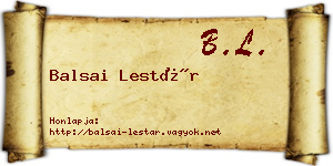Balsai Lestár névjegykártya